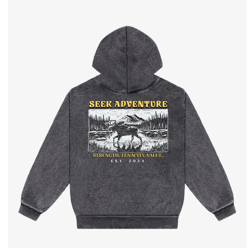 Carbon Black SEEK ADVENTURE Hoodie