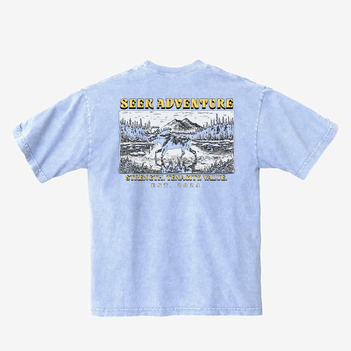 Ice Blue SEEK ADVENTURE Shirt