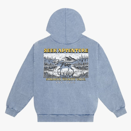 Ice Blue SEEK ADVENTURE Hoodie