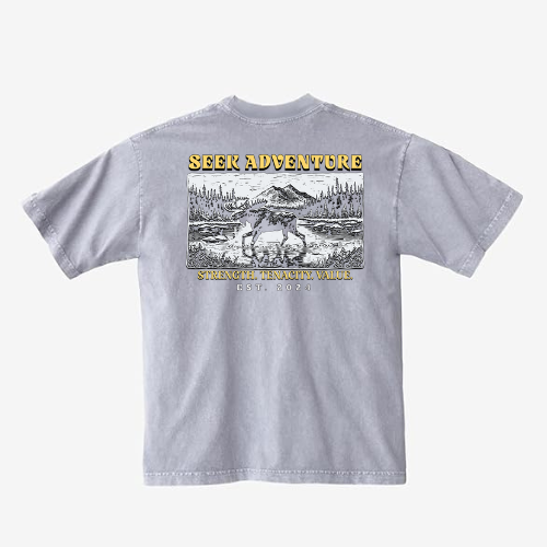 Ice Grey SEEK ADVENTURE Shirt