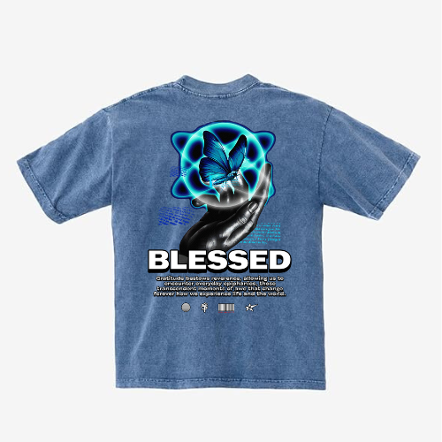 Navy Blue BLESSED BUTTERFLY Shirt