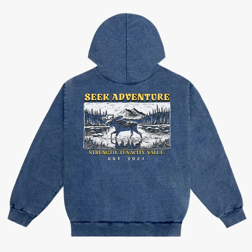 Navy Blue SEEK ADVENTURE Hoodie