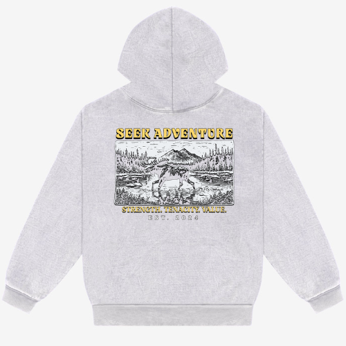 Ice Grey SEEK ADVENTURE Hoodie