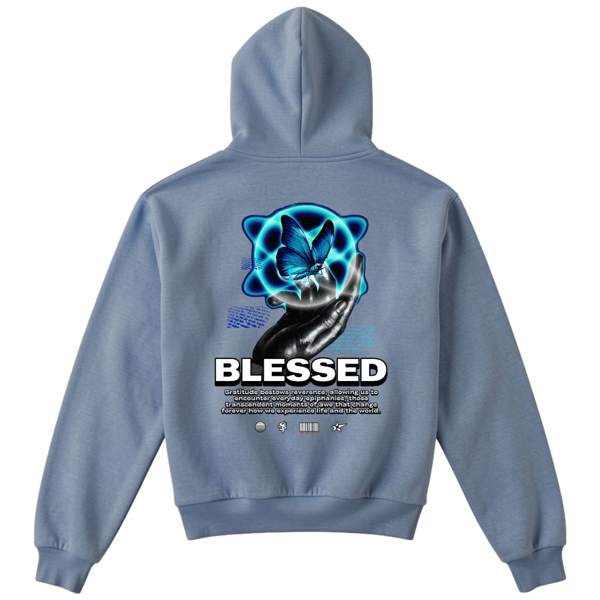 BLESSED BUTTERFLY - Mineral Wash Heavyweight Hoodie
