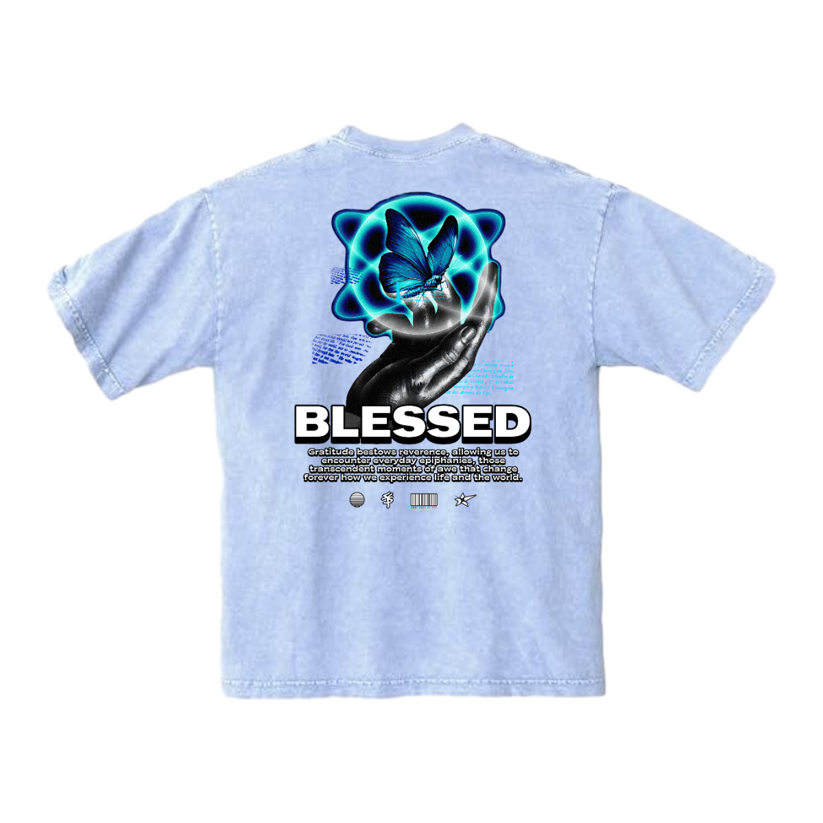 BLESSED BUTTERFLY - Mineral Wash Heavyweight T