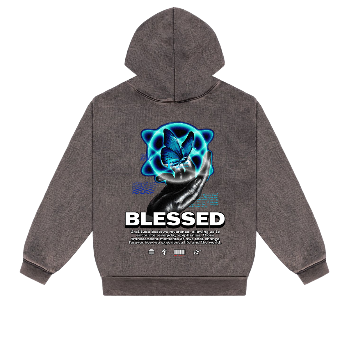 BLESSED BUTTERFLY - Mineral Wash Heavyweight Hoodie