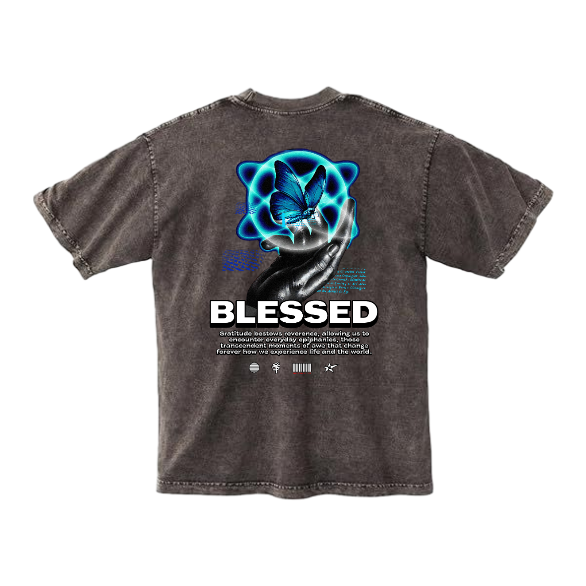 BLESSED BUTTERFLY - Mineral Wash Heavyweight T