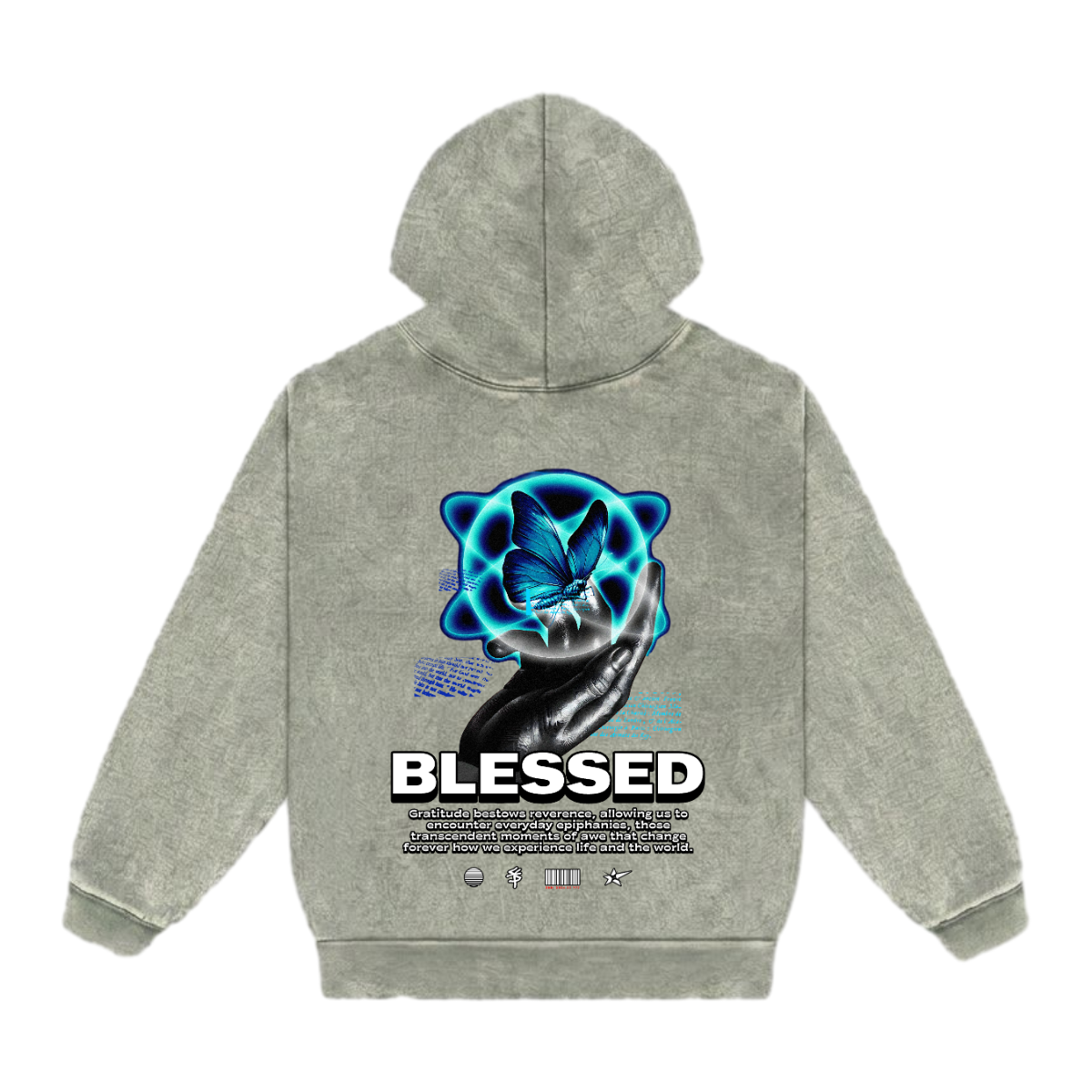 BLESSED BUTTERFLY - Mineral Wash Heavyweight Hoodie