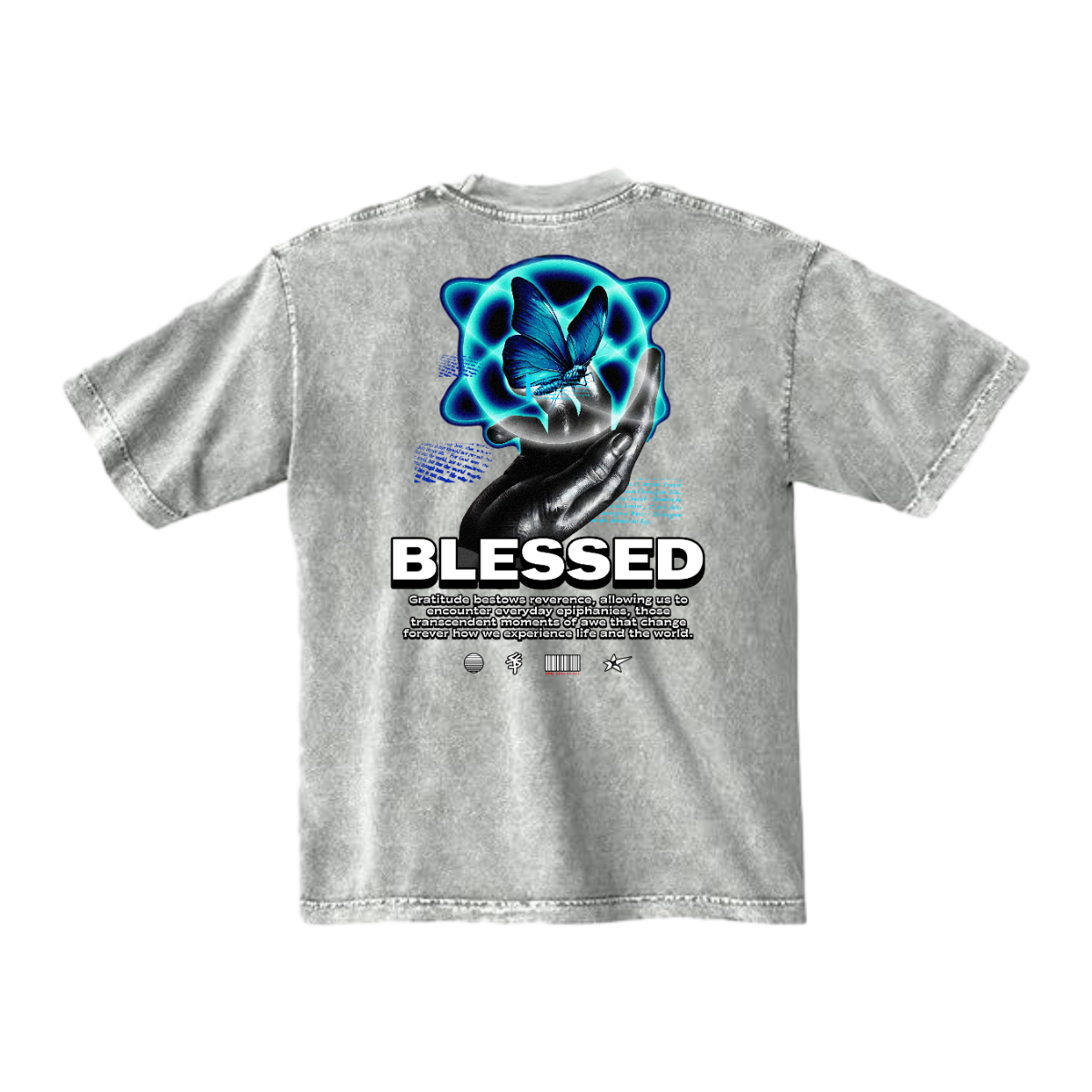 BLESSED BUTTERFLY - Mineral Wash Heavyweight T