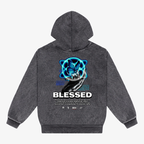 Carbon Black BLESSED BUTTERFLY Hoodie