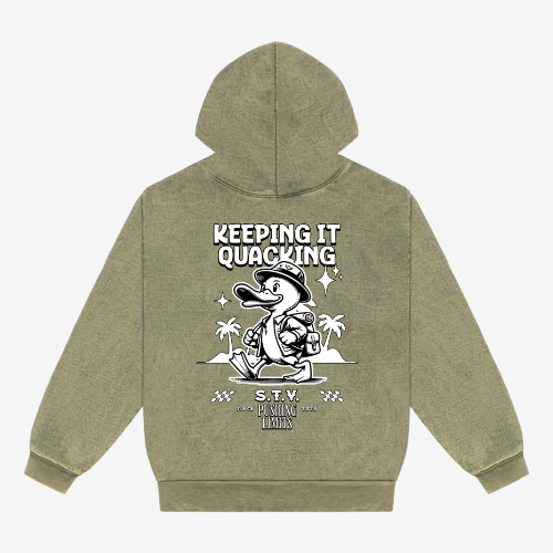 Olive Green KEEPING IT QUACKING Hoodie