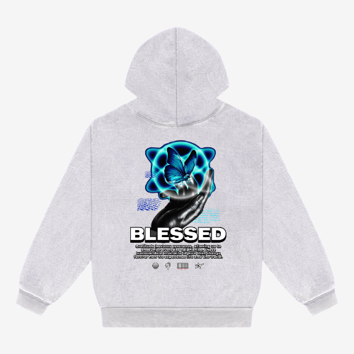 Ice Grey BLESSED BUTTERFLY Hoodie