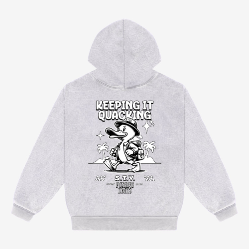 Ice Grey KEEPING IT QUACKING Hoodie