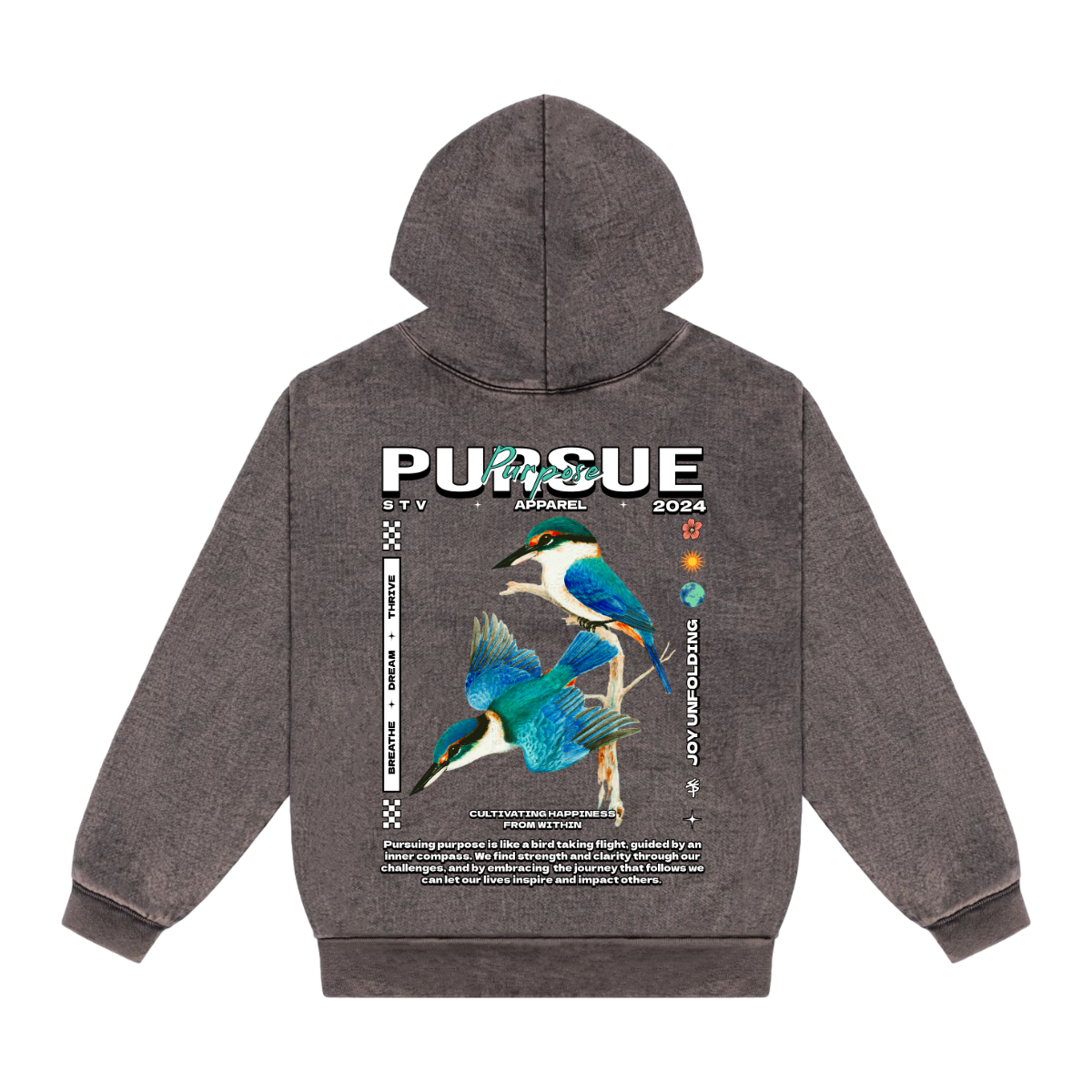 PURSUE PURPOSE - Mineral Wash Heavyweight Hoodie