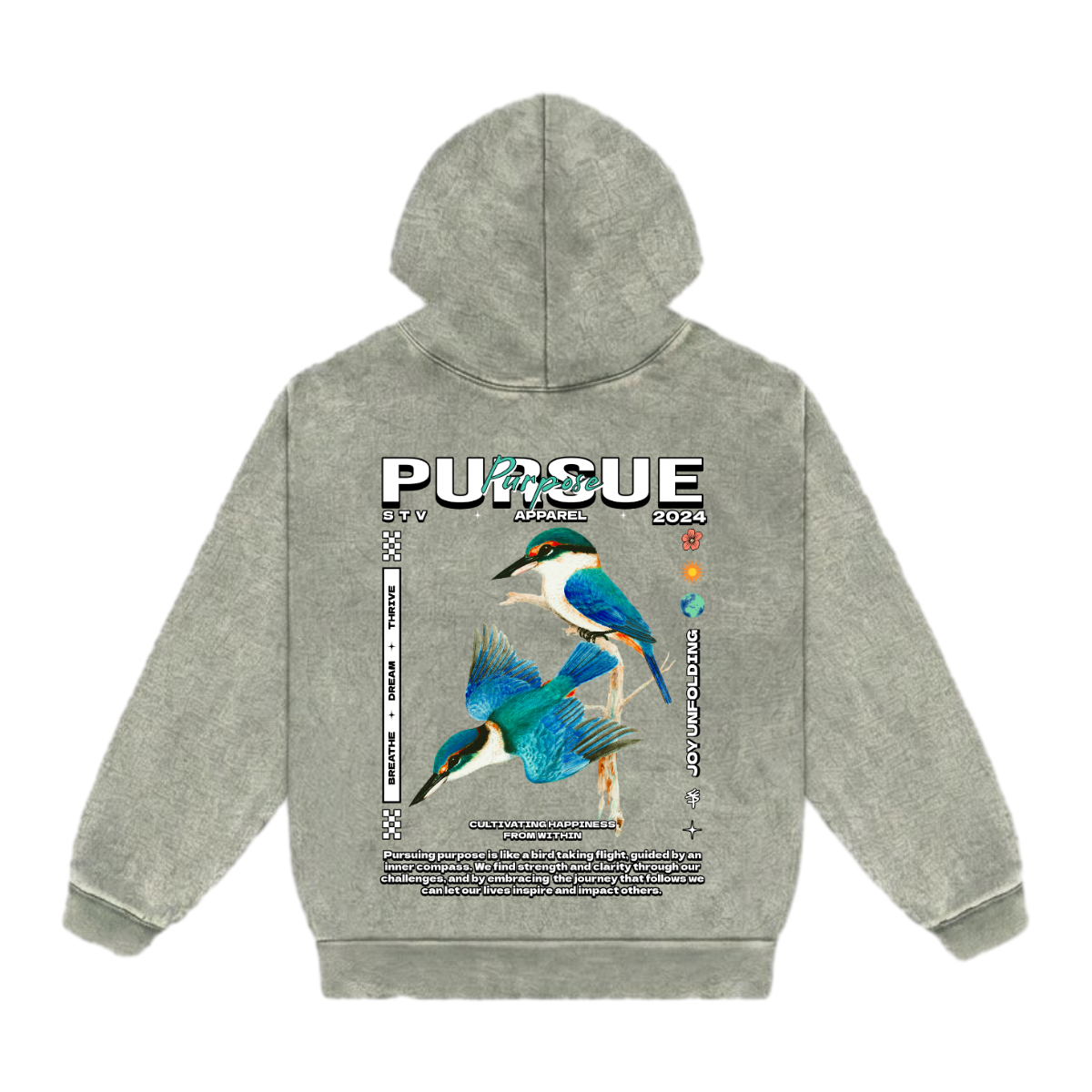 PURSUE PURPOSE - Mineral Wash Heavyweight Hoodie