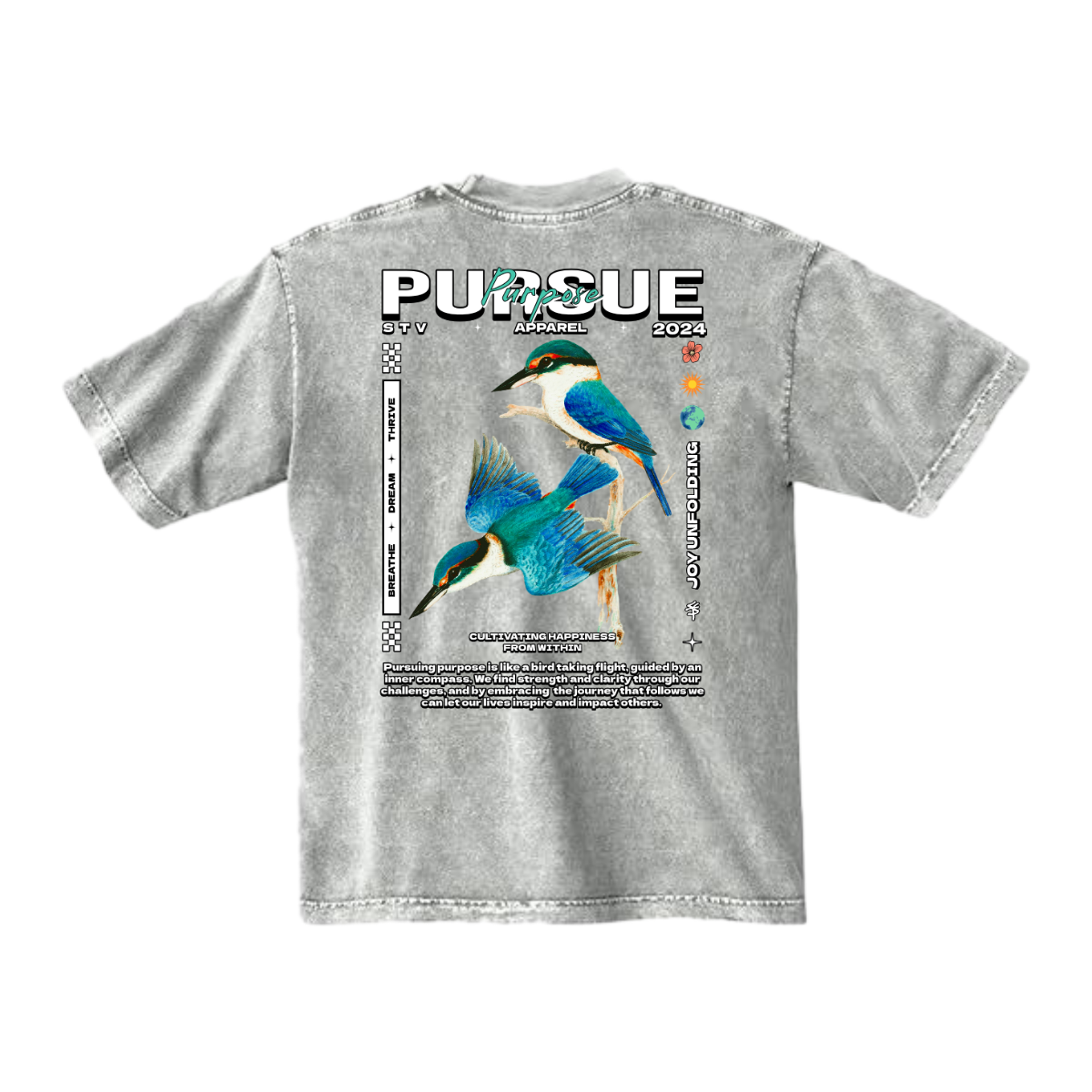 PURSUE PURPOSE - Mineral Wash Heavyweight T-Shirt