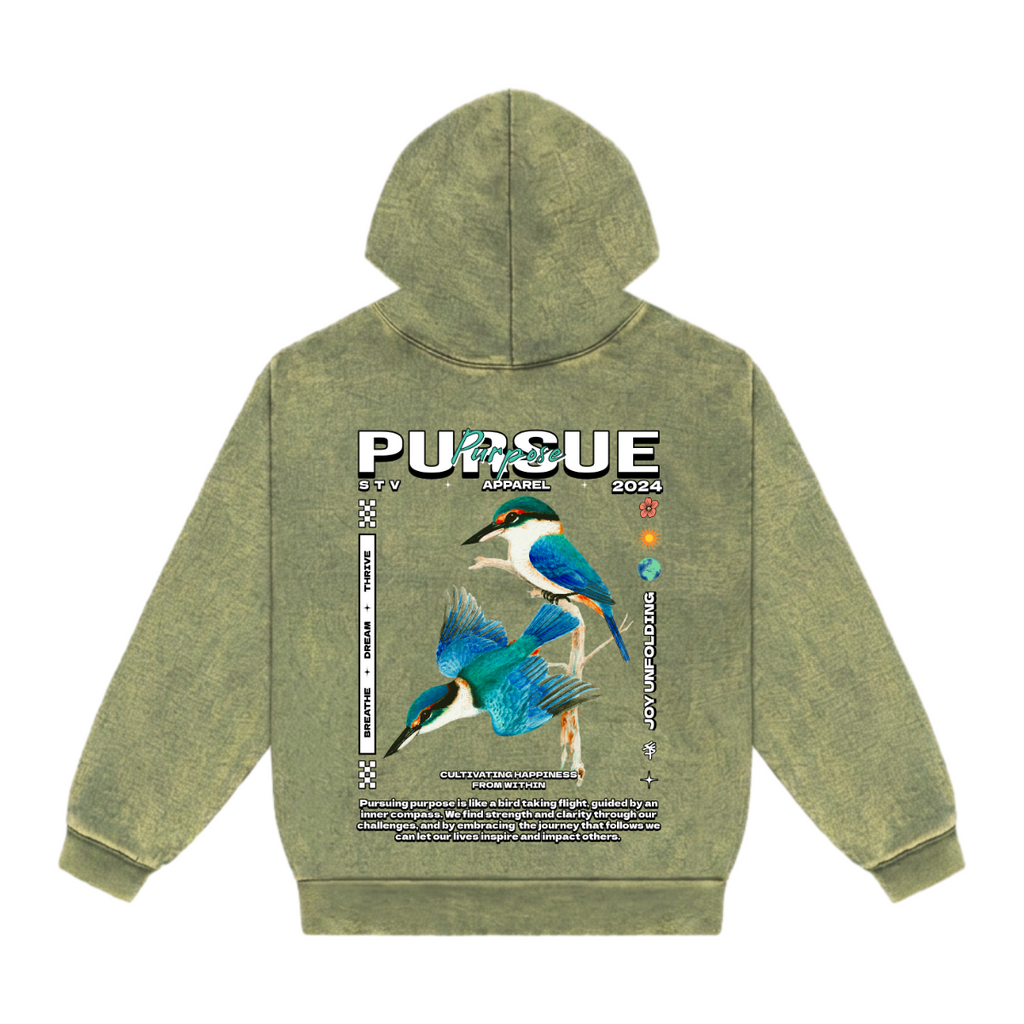 PURSUE PURPOSE - Mineral Wash Heavyweight Hoodie