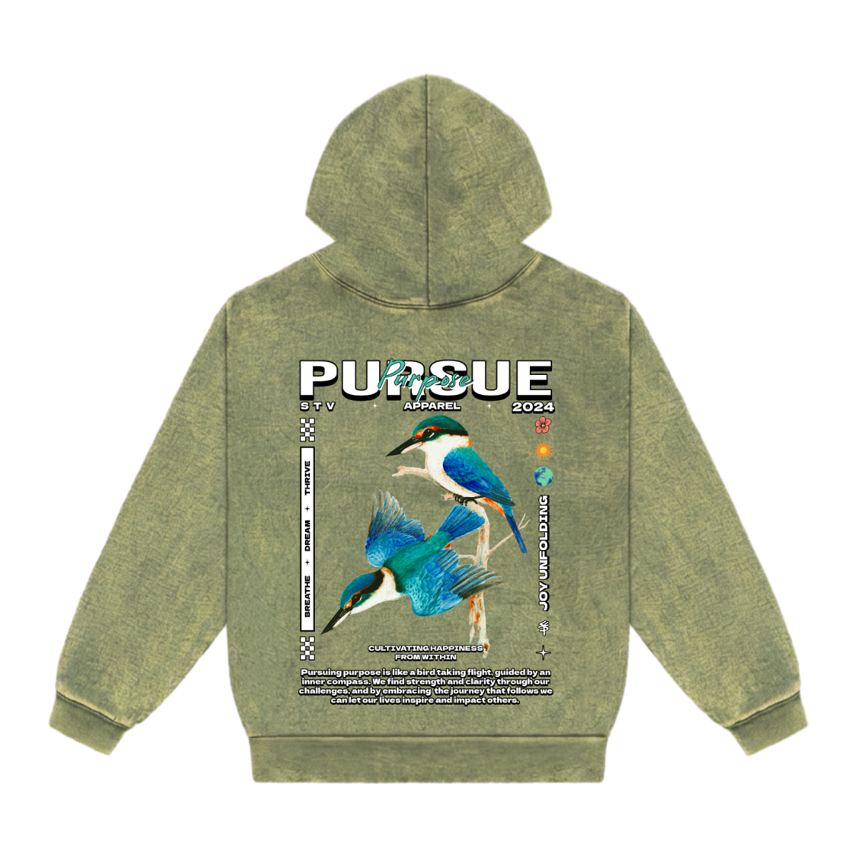 PURSUE PURPOSE - Mineral Wash Heavyweight Hoodie