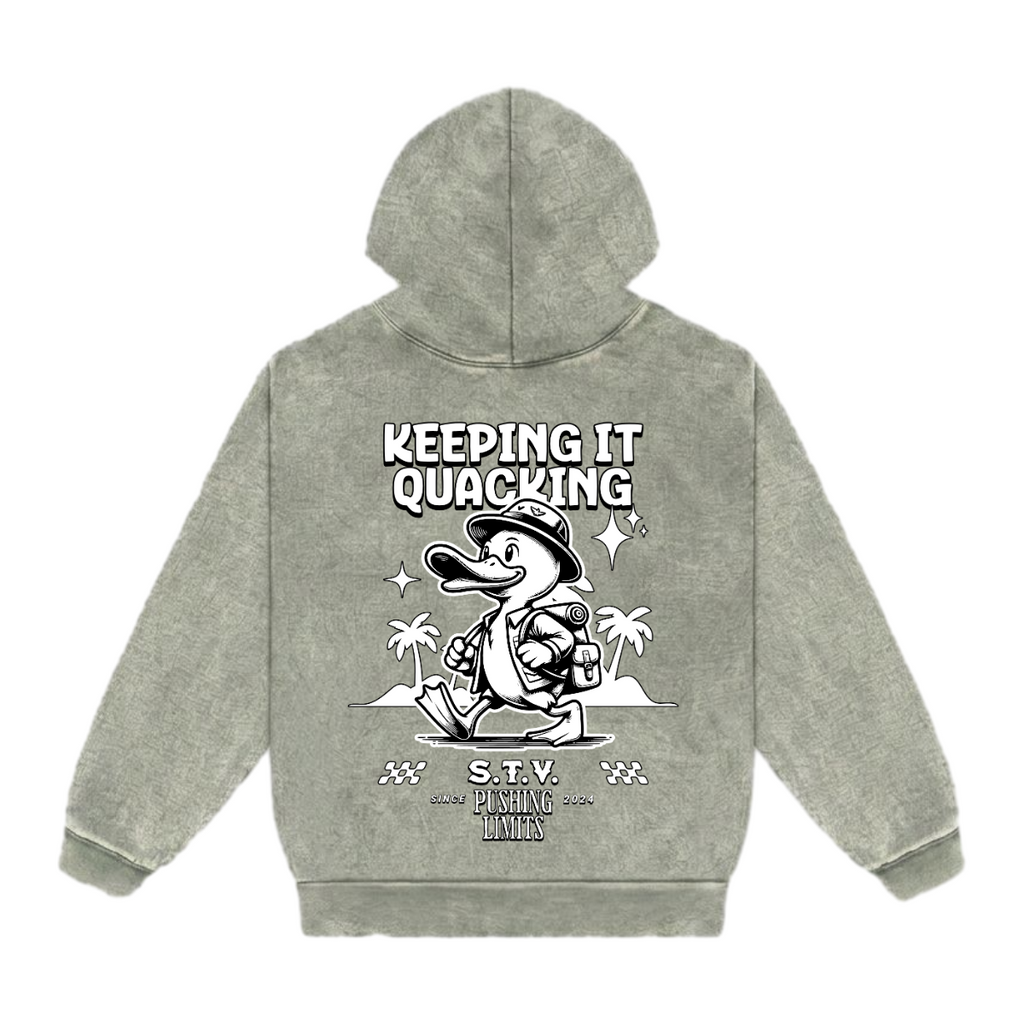 KEEPING IT QUACKING - Mineral Wash Heavyweight Hoodie