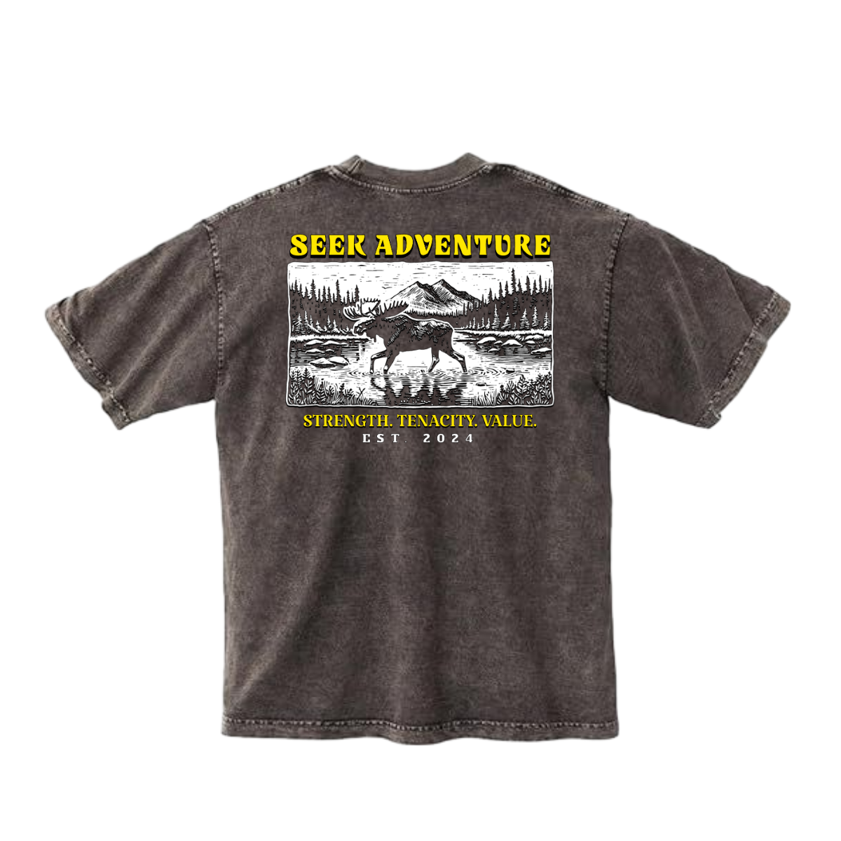 SEEK ADVENTURE - Mineral Wash Heavyweight T-Shirt