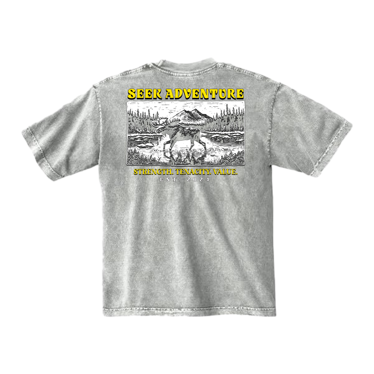 SEEK ADVENTURE - Mineral Wash Heavyweight T-Shirt
