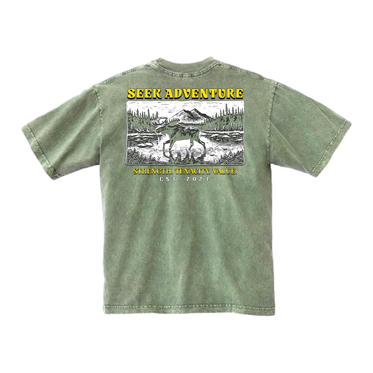 SEEK ADVENTURE - Mineral Wash Heavyweight T-Shirt